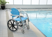 Aquatic Pool Wheelchair for hydrotherapy by AQUEAS model shown AQ-PWC001