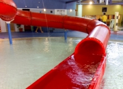 Aquatic play water slide installation