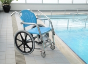 Swimming pool wheelchair to help disabled people with therapy